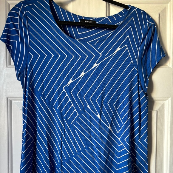 Blue & White Striped Block Sleeveless Top